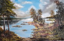 Bajkovito jezero, ulje na platnu, 60 x 40 cm