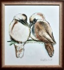 Zaljubljene ptičice, akvarel, 39 x 43 cm